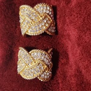 Vintage Crystal Rope Hoop Earrings